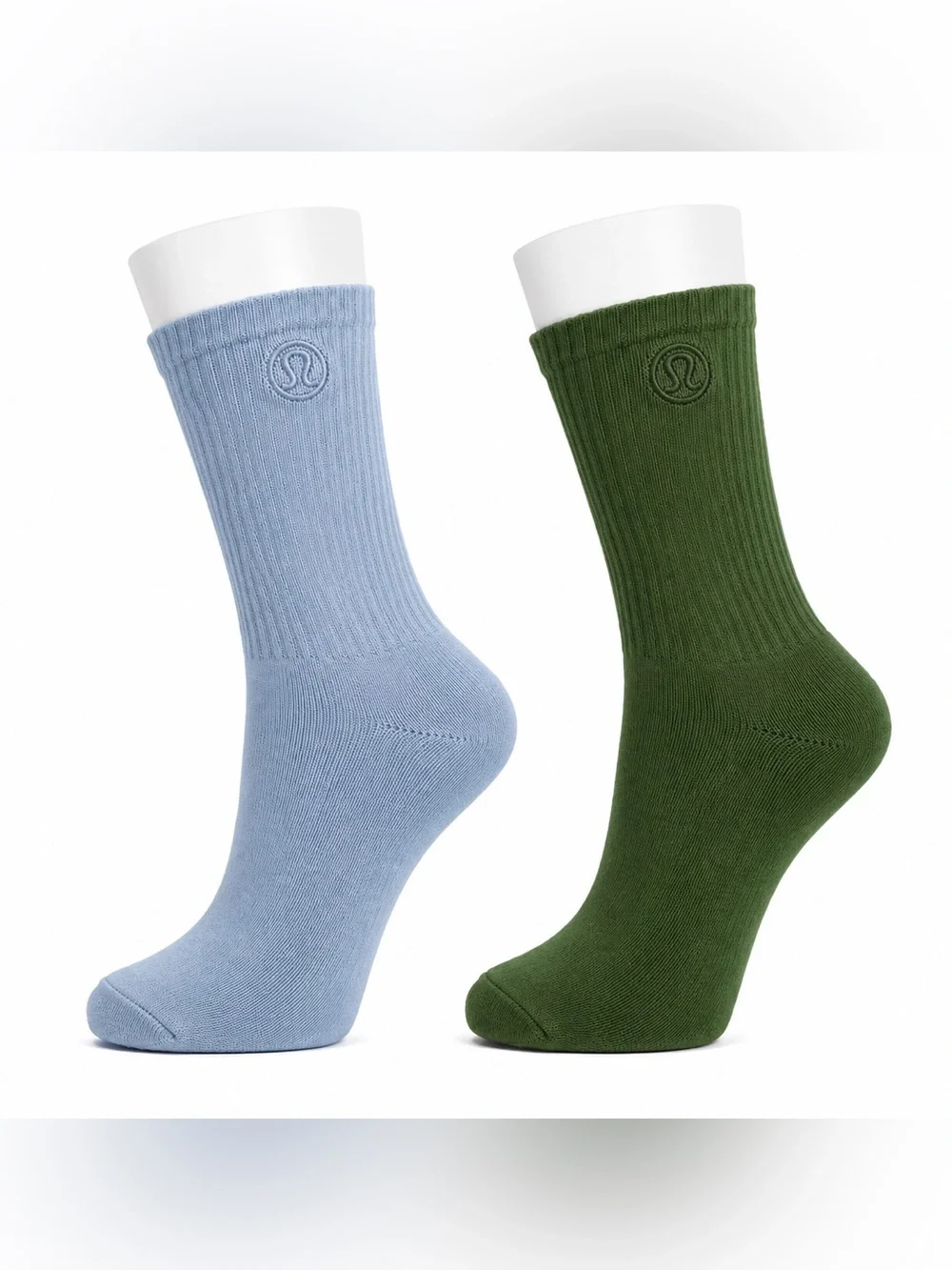 Lululemon Daily Essential Quarter Socks XL 2 Pair Bundle Blue Green NWT